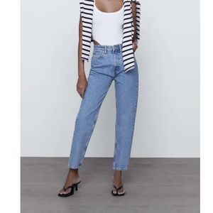 zara mom fit jeans size 8 blue